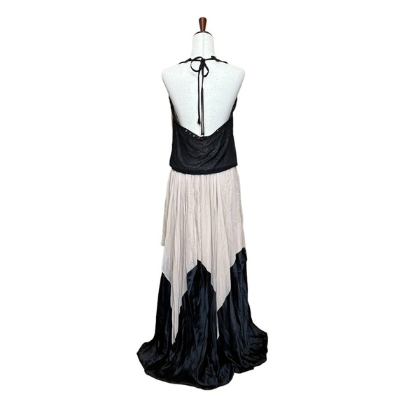 BCBGMaxAzria Designer Deep V Grecian Dress. Black and Beige. Size XXS #1160 - Picture 7 of 10